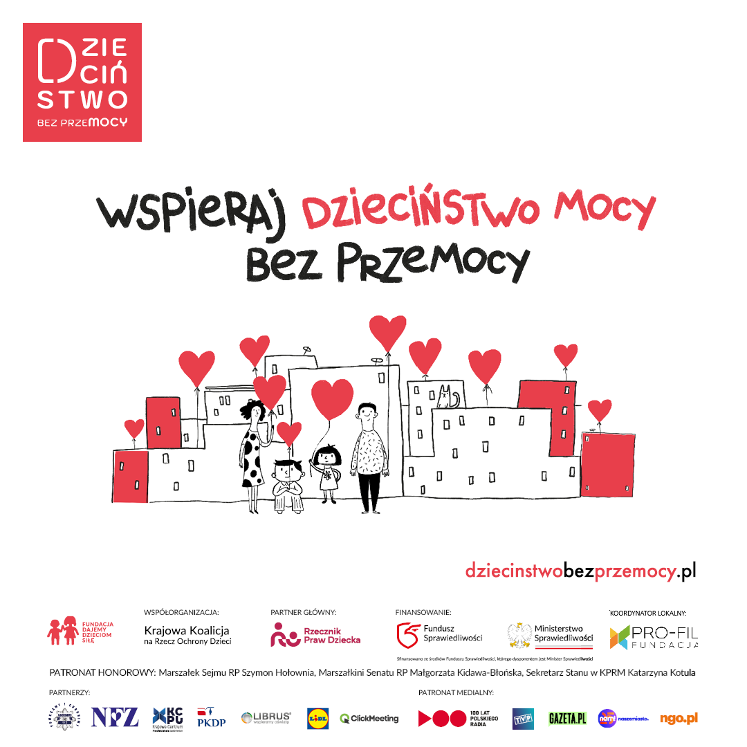 grafika promująca kampanię "Dzieciństwo bez przemocy"